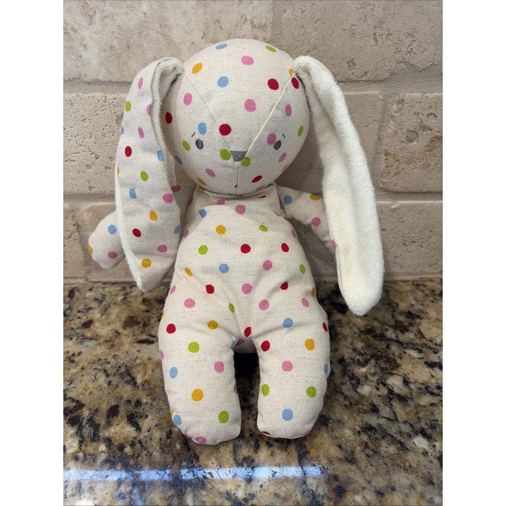 Alimrose Confetti Spot Colorful Dot Floppy Linen Bunny Rabbit Stuffed Animal Toy